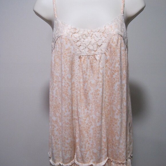 MUDD Adj. Braided Spaghetti Strap Womens Large Halter Tank Top Orange Floral - Picture 2 of 8